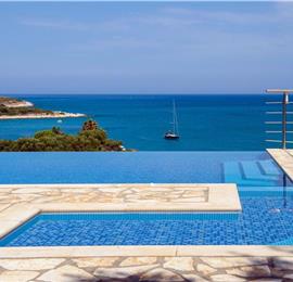 7 bedroom seafront luxury villa with pool & jacuzzi, near Acharavi, sleeps 14-15